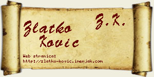 Zlatko Ković vizit kartica